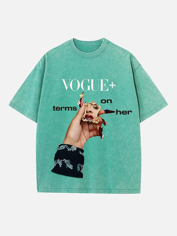 Rihanna Print Round Neck T-shirt
