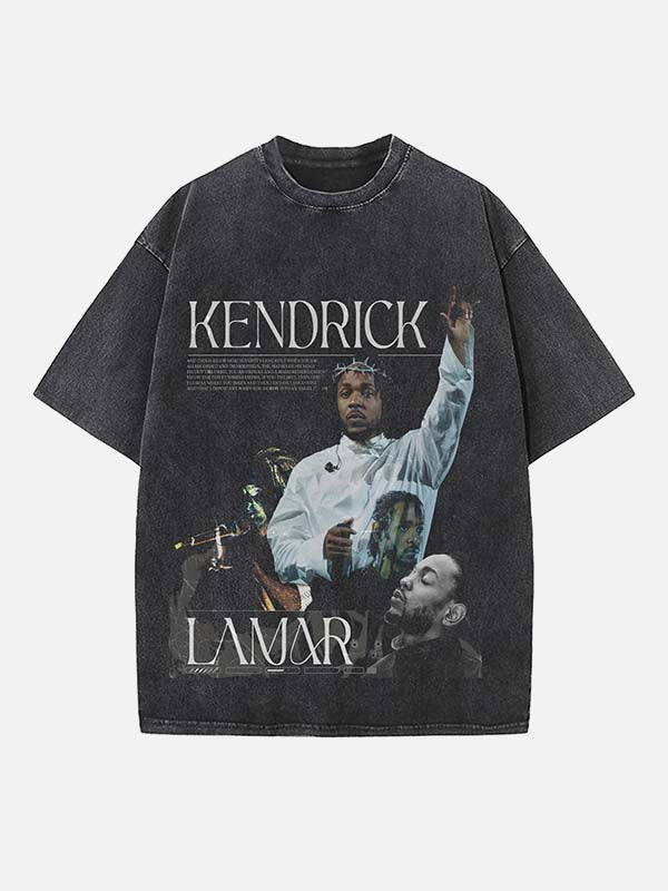 Kendrick Lamar Print Round Neck T-shirt
