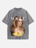 Adele Print Round Neck T-shirt