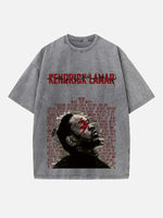 Kendrick Lamar Print Round Neck T-shirt