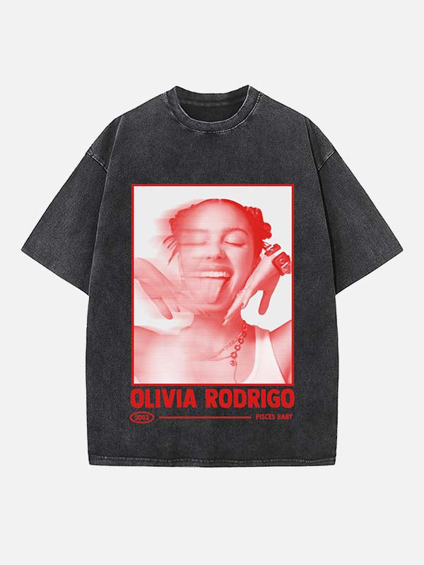 Olivia Rodrigo Print Round Neck T-shirt
