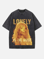 Halsey Print Round Neck T-shirt