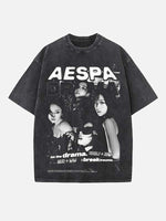 Aespa Print Round Neck T-shirt