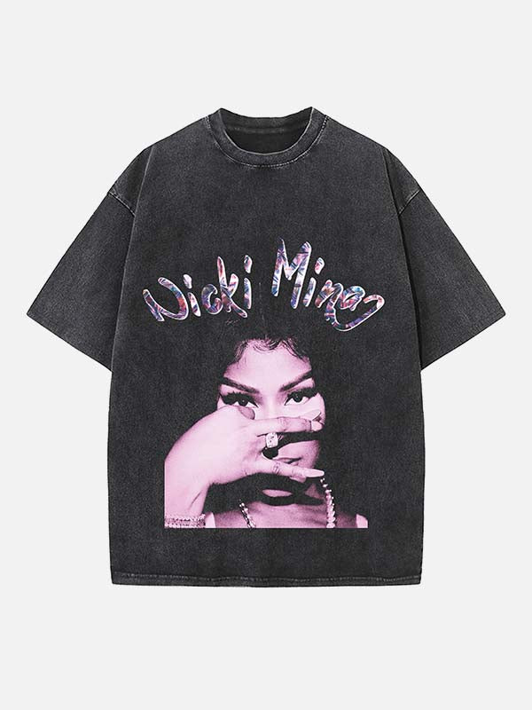 Nicki Minaj Print Round Neck T-shirt