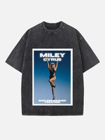 Miley Cyrus Print Round Neck T-shirt