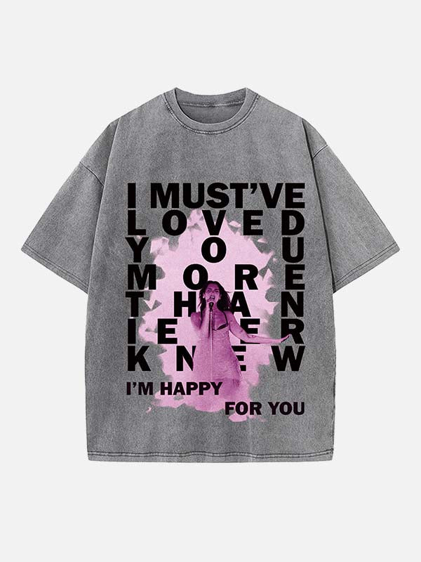 Dua Lipa Print Round Neck T-shirt