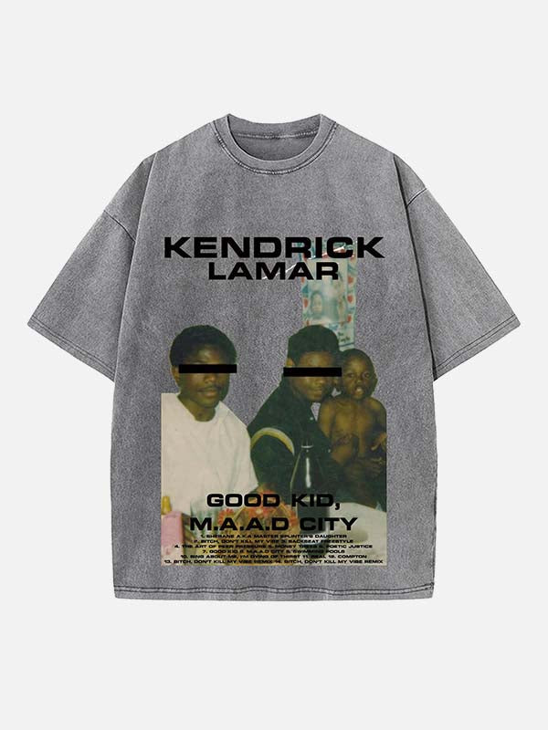 Kendrick Lamar Print Round Neck T-shirt