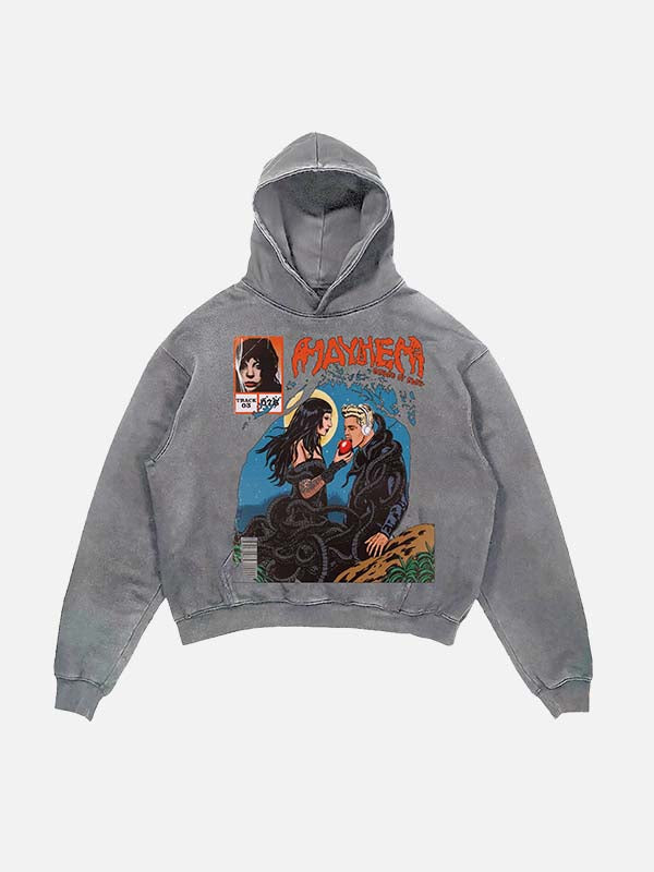 Lady Gaga Print Slant Pockets Hoodie