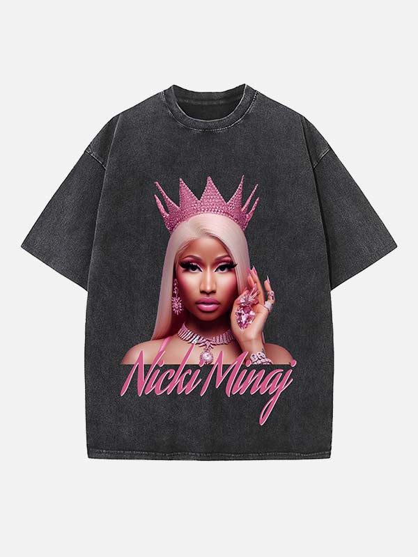 Nicki Minaj Print Round Neck T-shirt