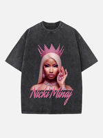 Nicki Minaj Print Round Neck T-shirt