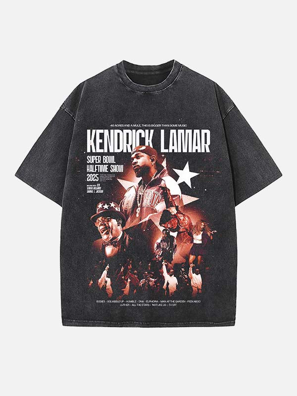 Kendrick Lamar Print Round Neck T-shirt