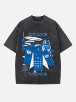 Drake Print Round Neck T-shirt