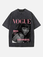 Rihanna Print Round Neck T-shirt