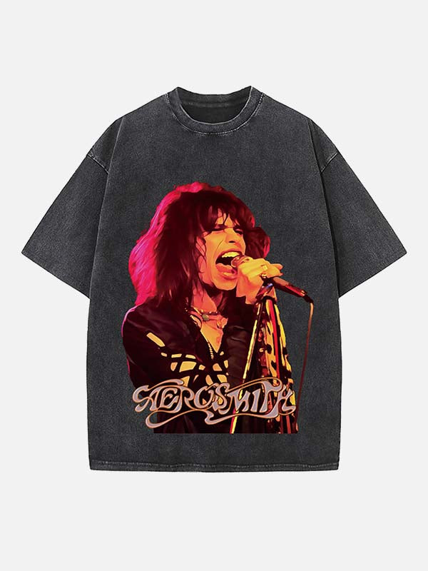 Aerosmith Print Round Neck T-shirt