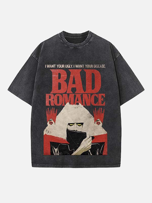 Lady Gaga Print Round Neck T-shirt