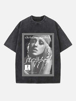 Christina Aguilera Print Round Neck T-shirt