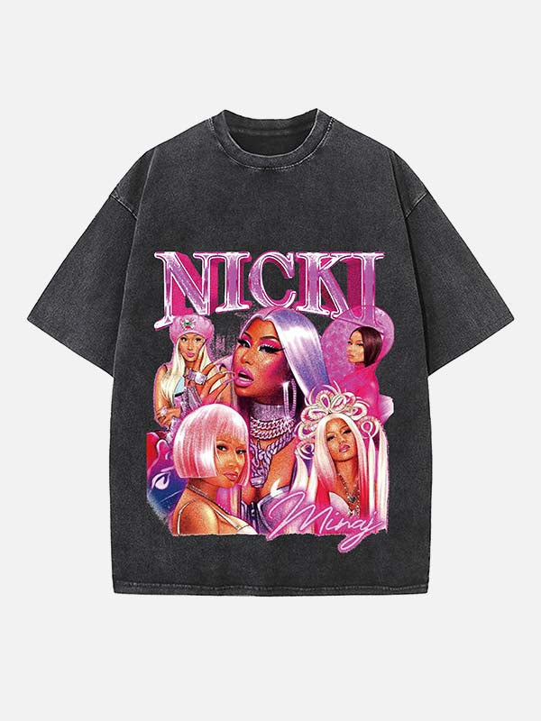 Nicki Minaj Print Round Neck T-shirt