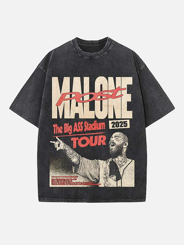 Post Malone Print Round Neck T-shirt