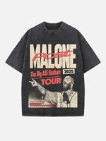 Post Malone Print Round Neck T-shirt