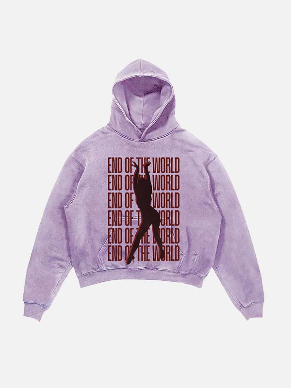 Miley Cyrus Print Slant Pockets Hoodie