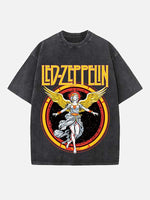 Led Zeppelin Print Round Neck T-shirt