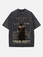 Travis Scott Print Round Neck T-shirt
