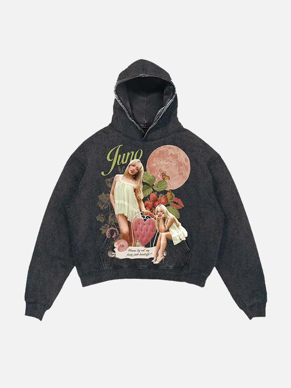 Sabrina Carpenter Print Slant Pockets Hoodie