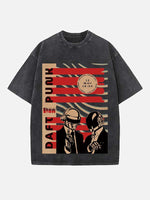 Daft Punk Print Round Neck T-shirt