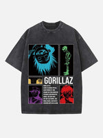 Gorillaz Print Round Neck T-shirt