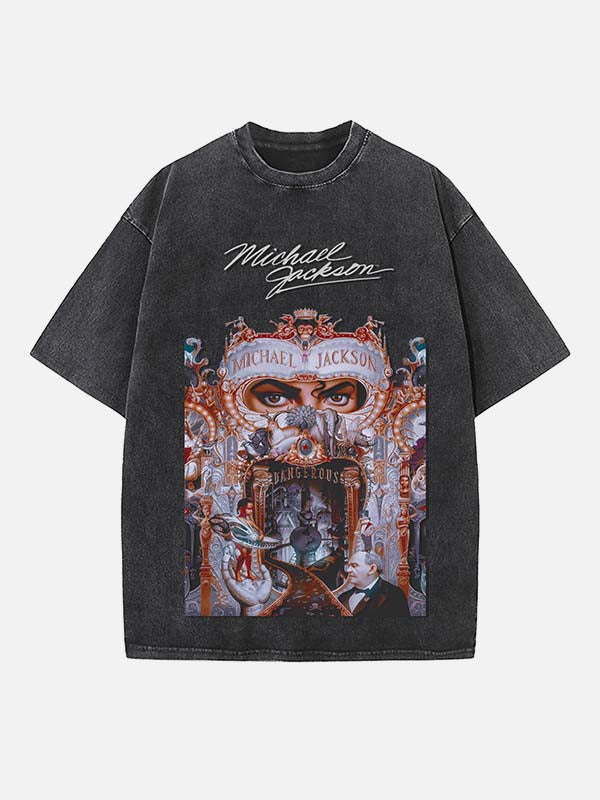Michael Jackson Print Round Neck T-shirt