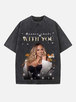 Mariah Carey Print Round Neck T-shirt