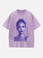 Rihanna Print Round Neck T-shirt