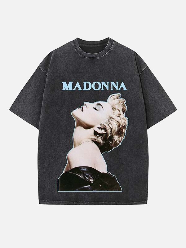 Madonna Print Round Neck T-shirt