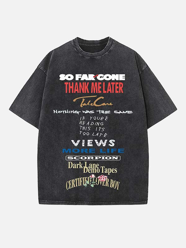 Drake Print Round Neck T-shirt