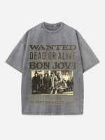 Bon Jovi Print Round Neck T-shirt