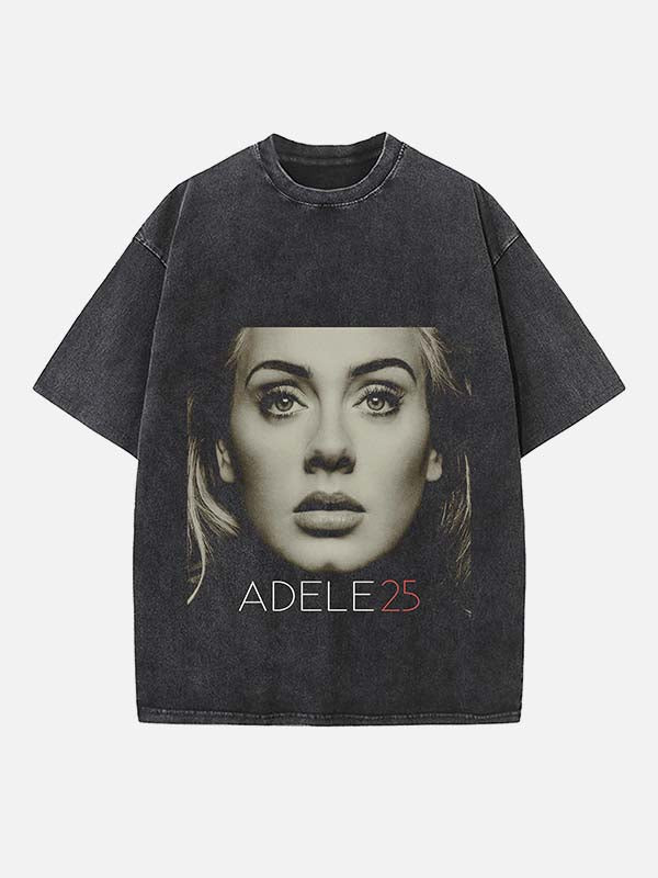 Adele Print Round Neck T-shirt