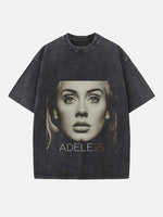 Adele Print Round Neck T-shirt