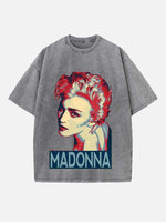 Madonna Print Round Neck T-shirt