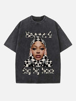 Beyoncé Print Round Neck T-shirt