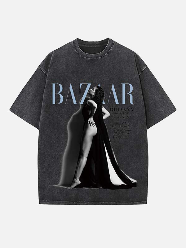 Rihanna Print Round Neck T-shirt