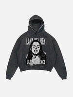 Lana Del Rey Print Slant Pockets Hoodie