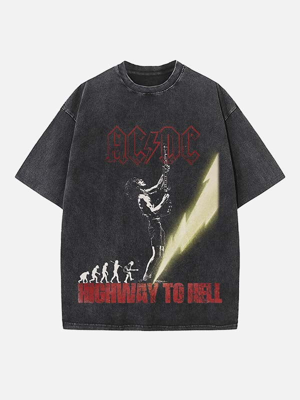 AC/DC Print Round Neck T-shirt