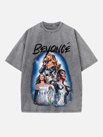 Beyoncé Print Round Neck T-shirt
