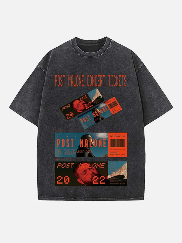 Post Malone Print Round Neck T-shirt