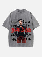 Demi Lovato Print Round Neck T-shirt