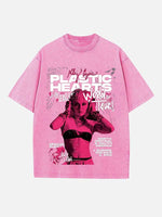 Miley Cyrus Print Round Neck T-shirt