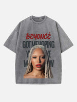 Beyoncé Print Round Neck T-shirt