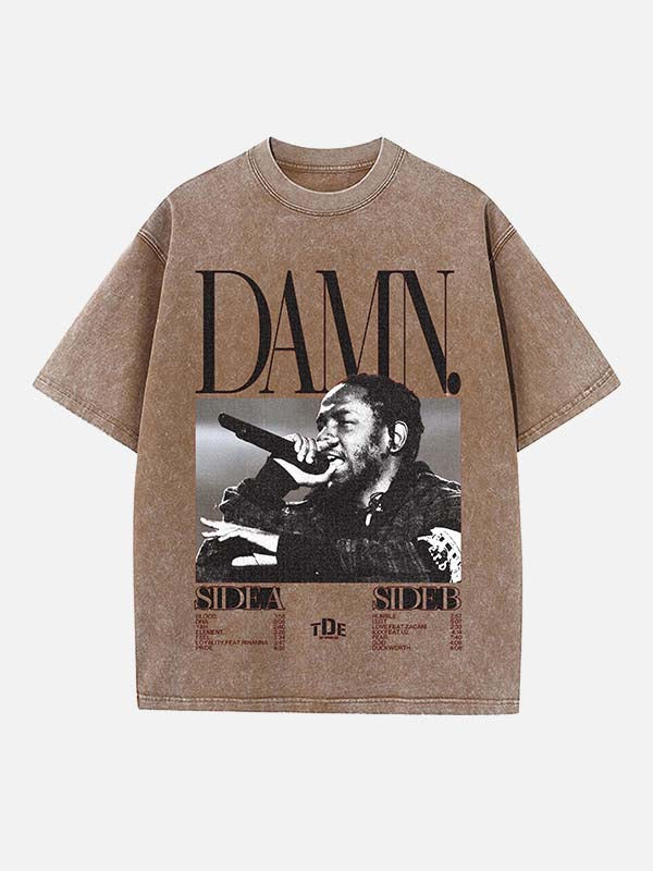 Kendrick Lamar Print Round Neck T-shirt