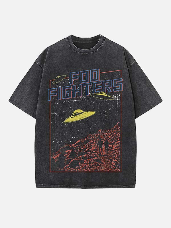 Foo Fighters Print Round Neck T-shirt