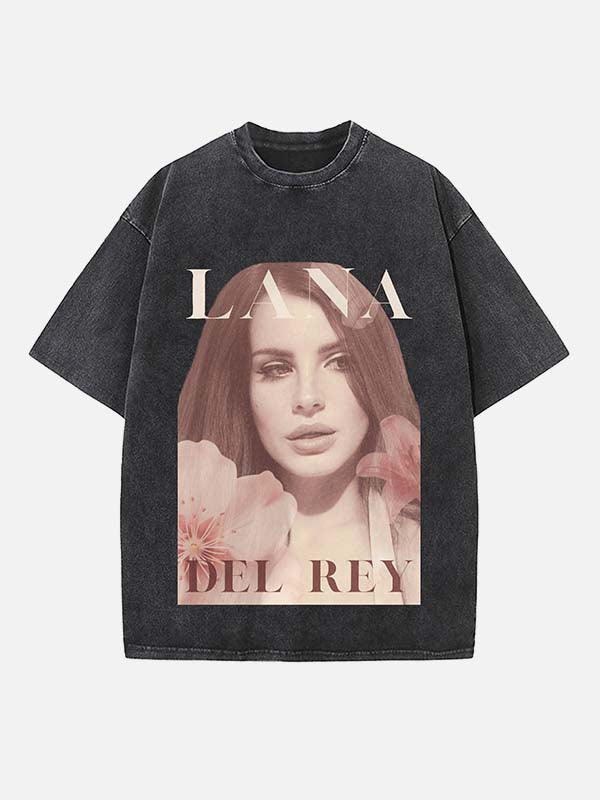 Lana Del Rey Print Round Neck T-shirt
